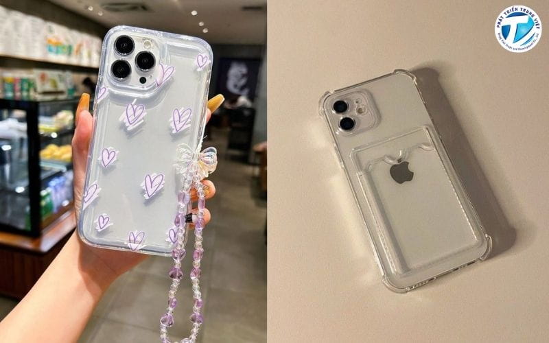 Ốp điện thoại trong suốt chống sốc viền màu